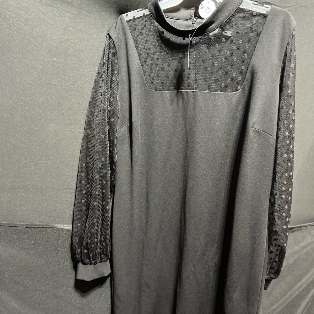 Ashley Stewart Black Textured Dress